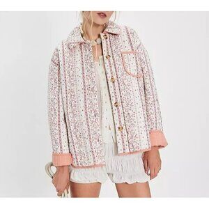 Free People Alexie Jacket Womens L Quilted Cottagecore Town & Country Heritage